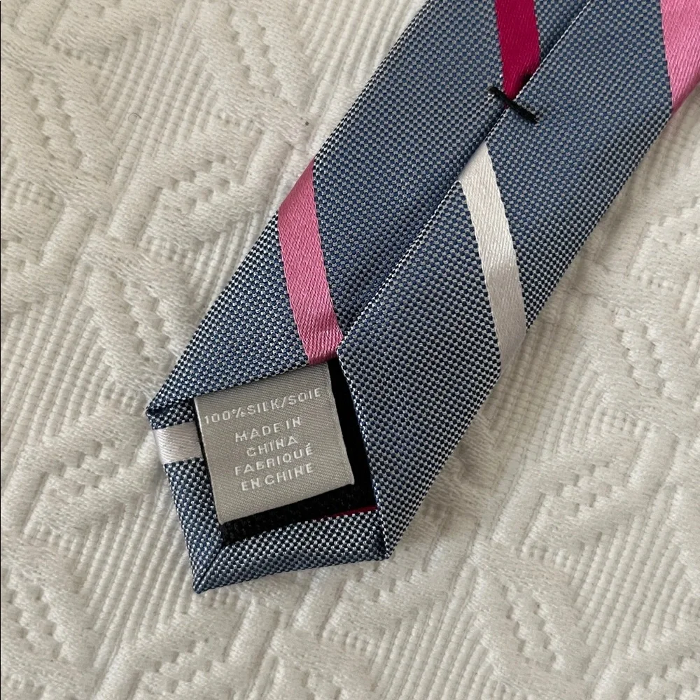Kids Silk Striped Blue and Pink Tie